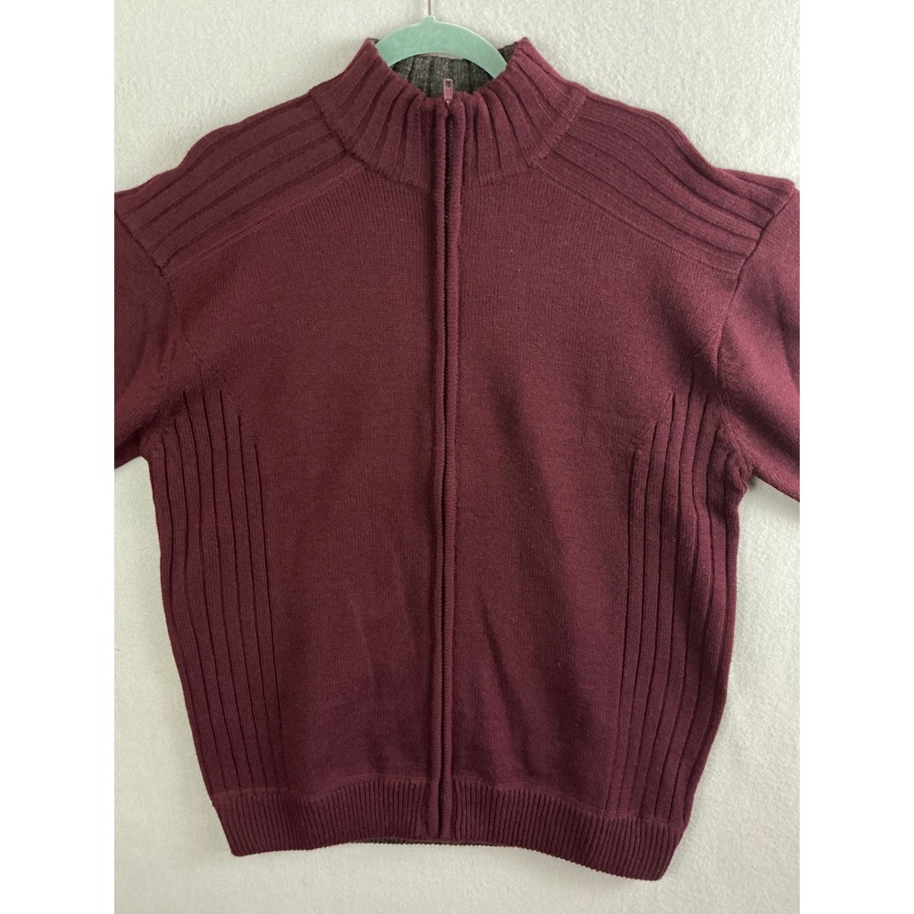 Ocean Pacific Sweater Men's Large Full Zip Sweater Ribbed Knit Mock Neck